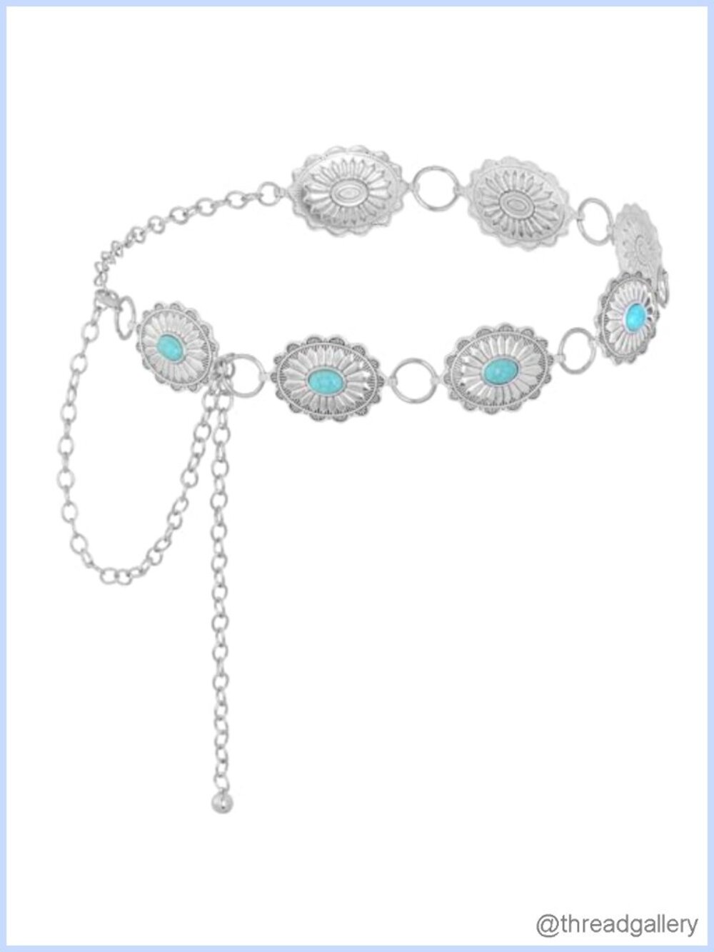 Metal Chain Waist Belt Adjustable Western Concho Dresses Jeans